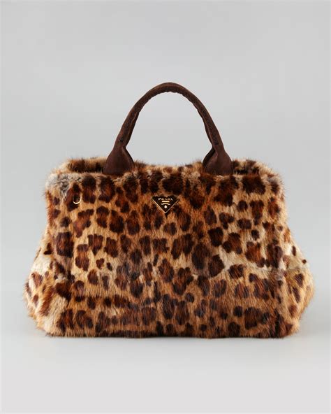 prada leopard tote bag
